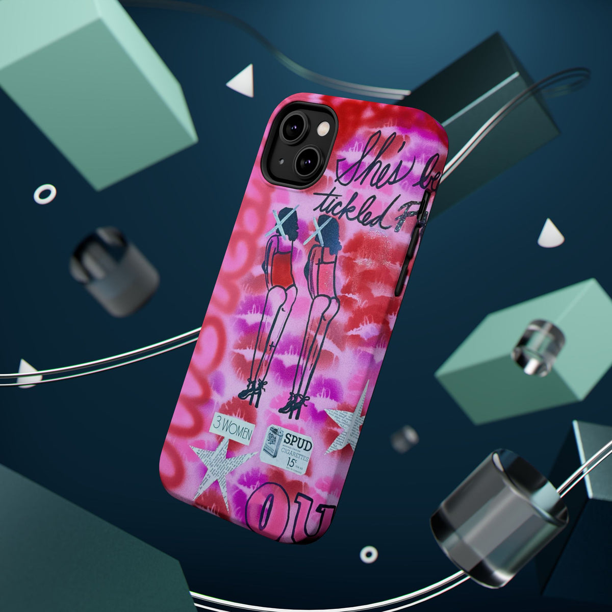MagSafe "tickled pink" airbrush iPhone case