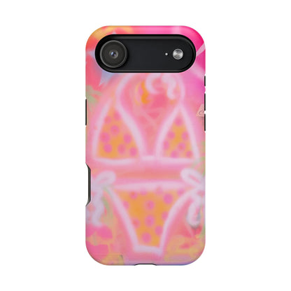 MagSafe "yellow polka dot bikini" airbrush iPhone case