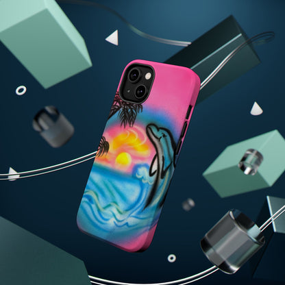 MagSafe "Delfinliebe" Airbrush iPhone-Hülle