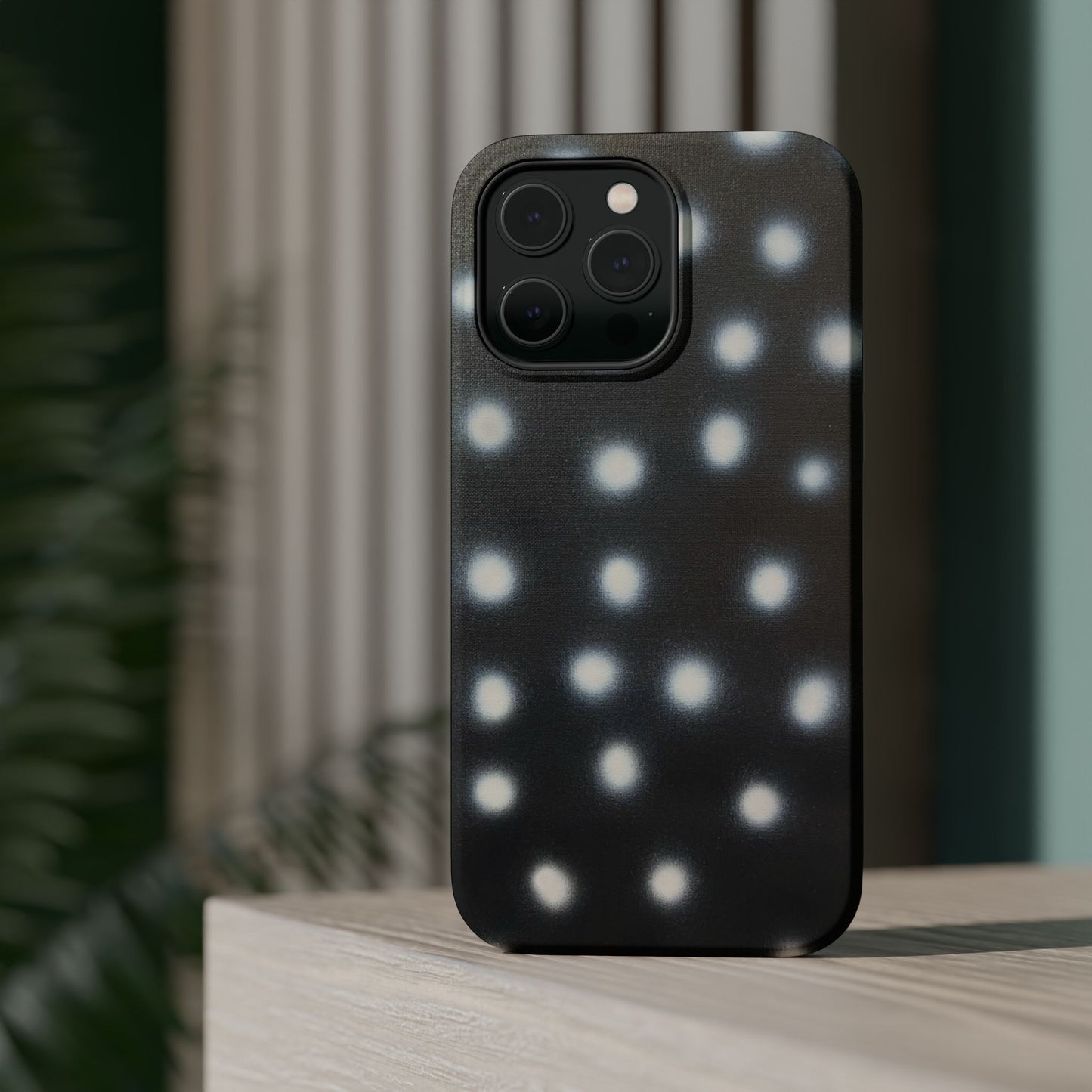 MagSafe "coconut noir polka dot" airbrush iPhone case