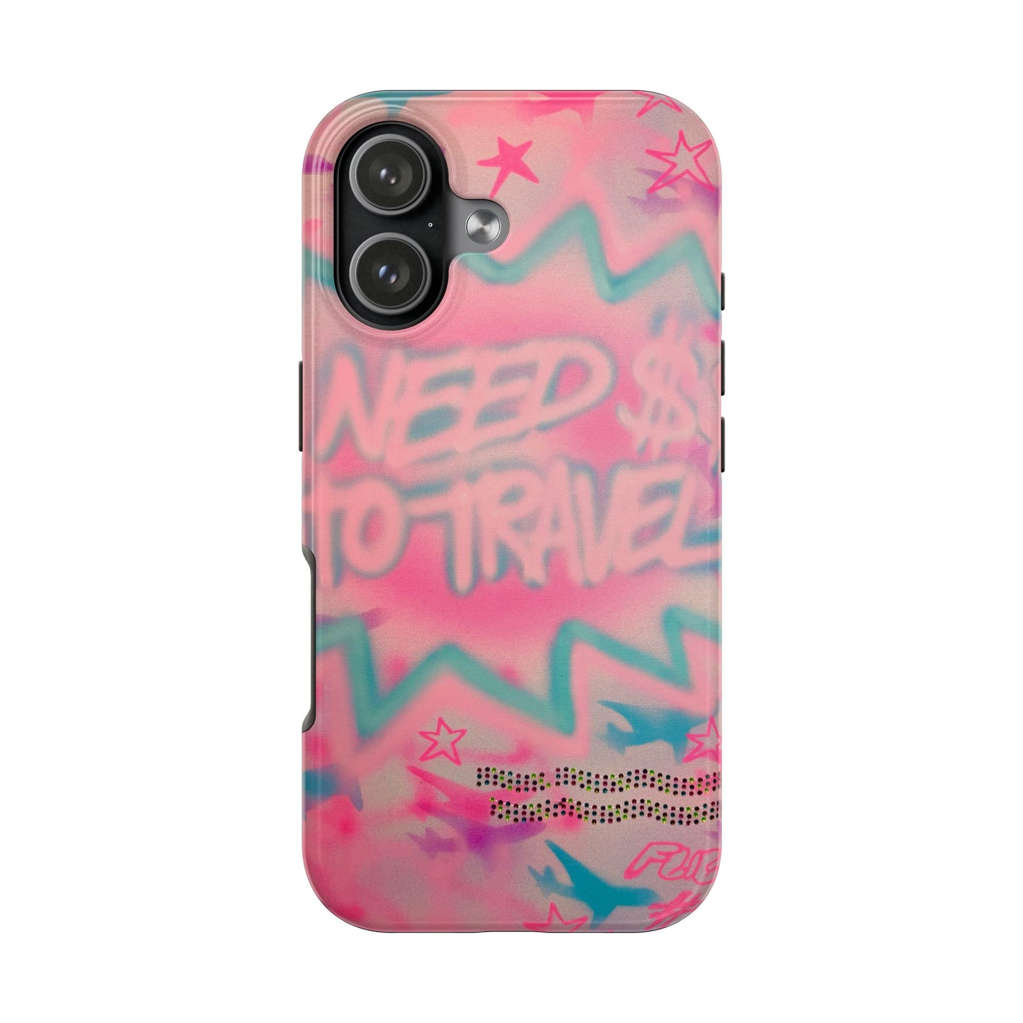 "need $$ to travel" airbrush iPhone case