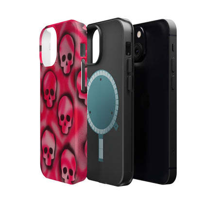 MagSafe "pink skully" airbrush iPhone case
