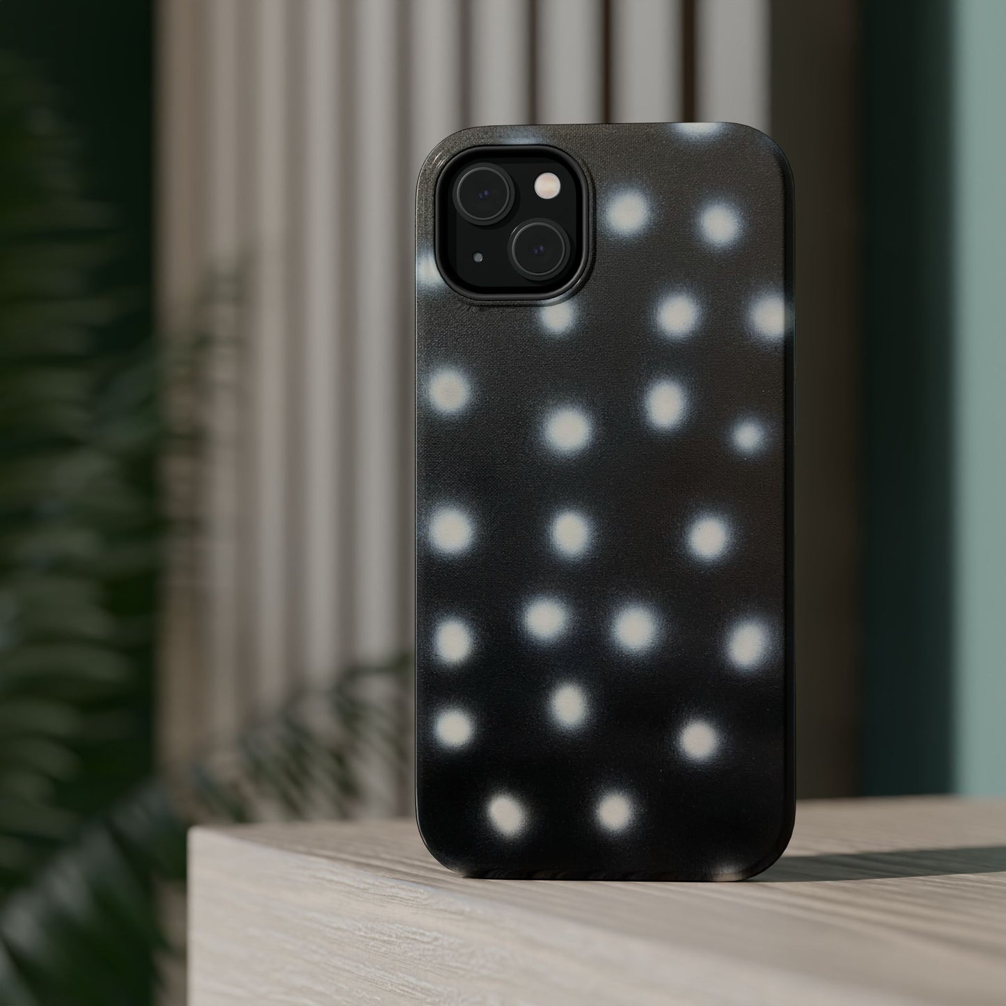 MagSafe "coconut noir polka dot" airbrush iPhone case