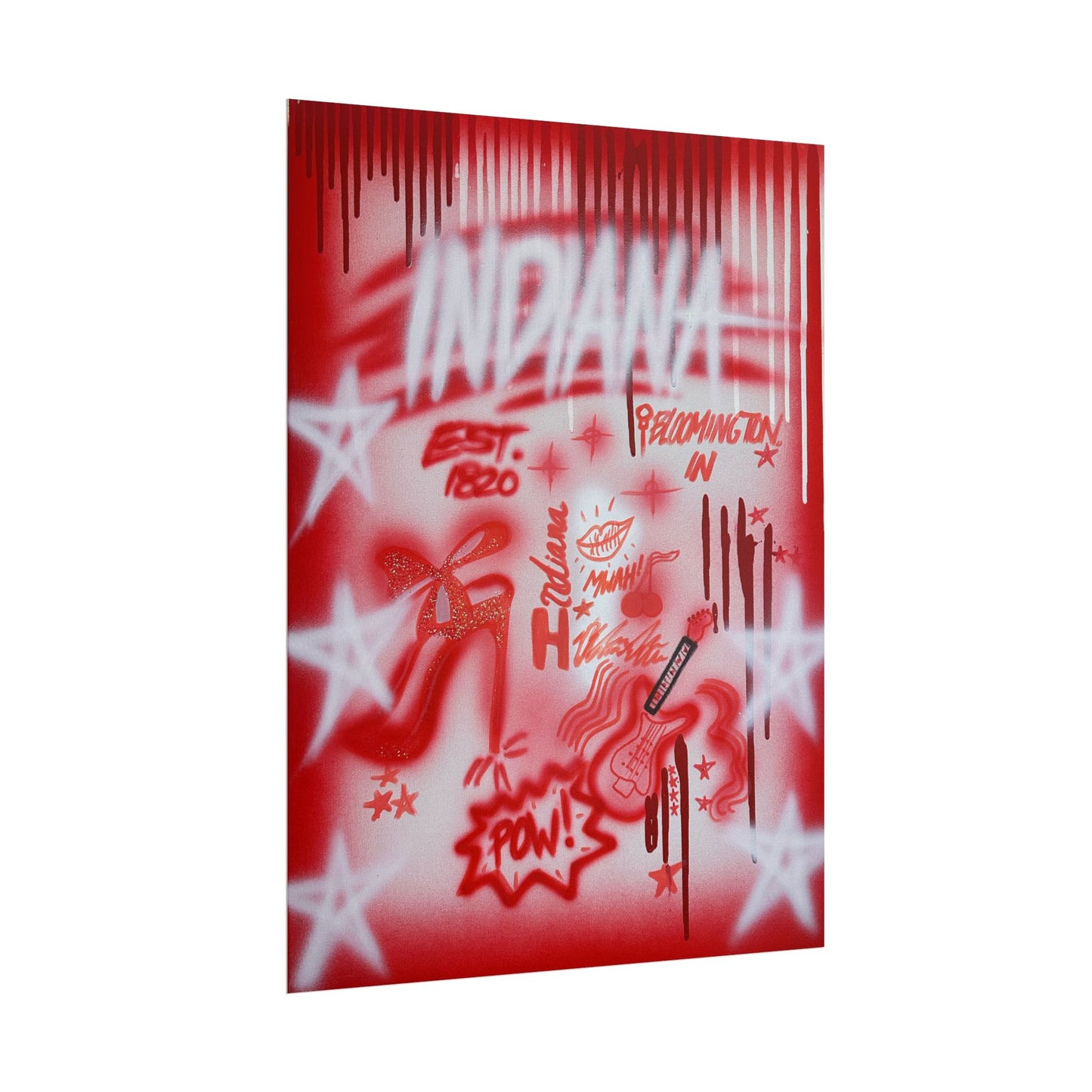 "indiana" airbrush rolled print