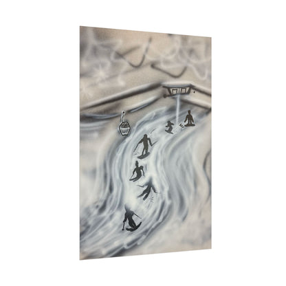 "avalanche" airbrush rolled print