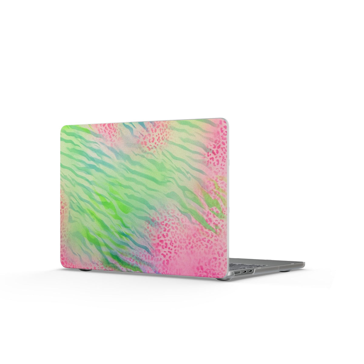 "teal cheetah" airbrush matte macbook case