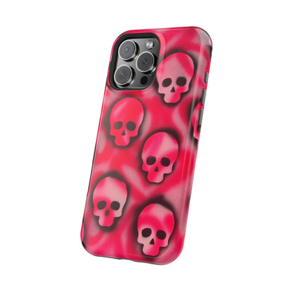 MagSafe "pink skully" airbrush iPhone case