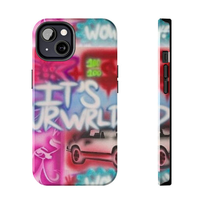 "it's ur WRLD" airbrush iPhone case