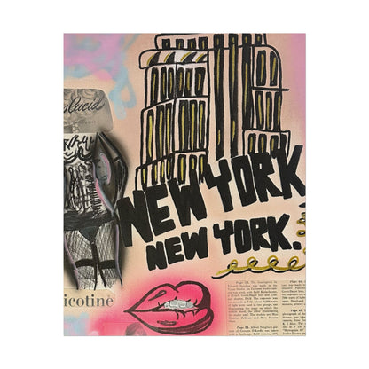 "new york, new york" airbrush rolled print