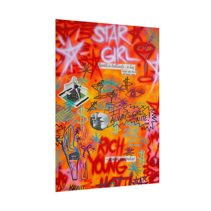 "young, rich, hot" airbrush rolled print