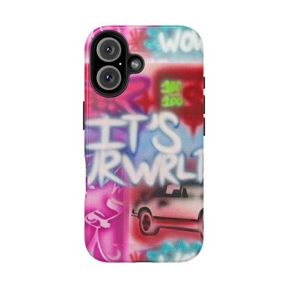 "it's ur WRLD" airbrush iPhone case