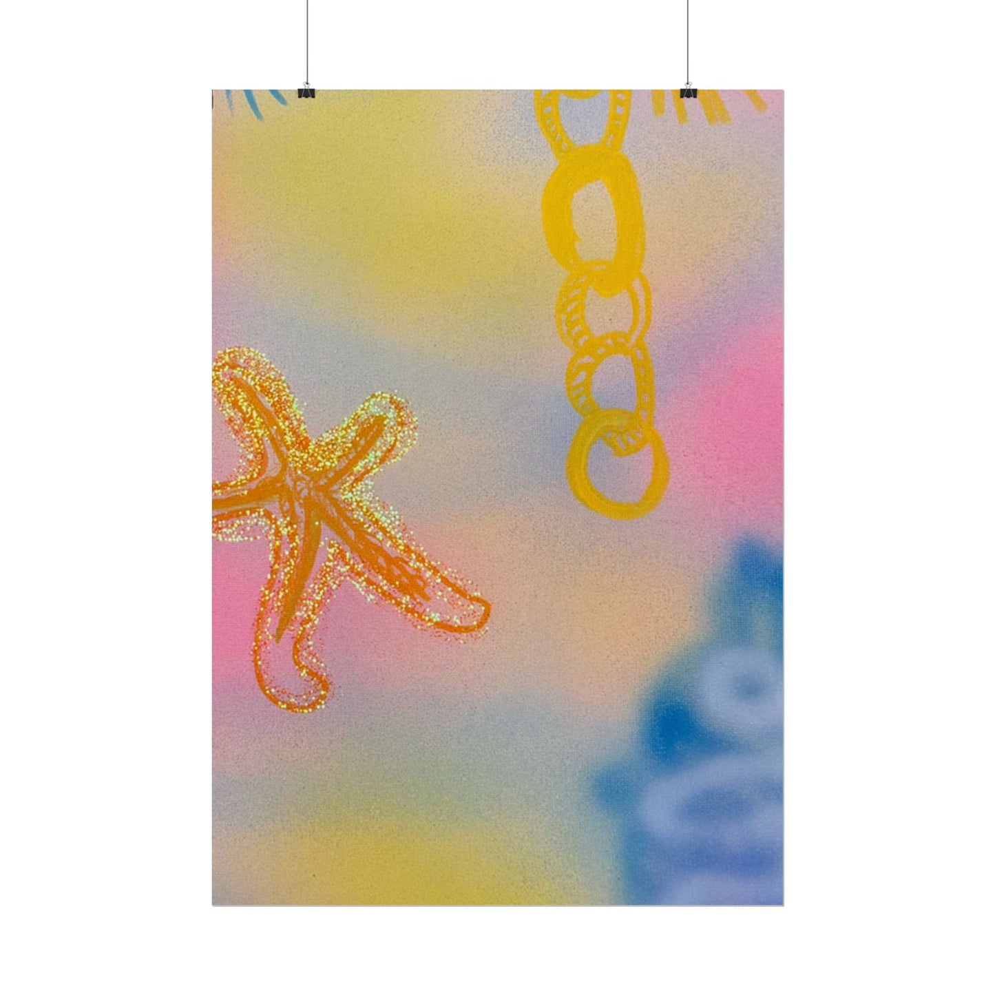 "sweet starfish" airbrush rolled print