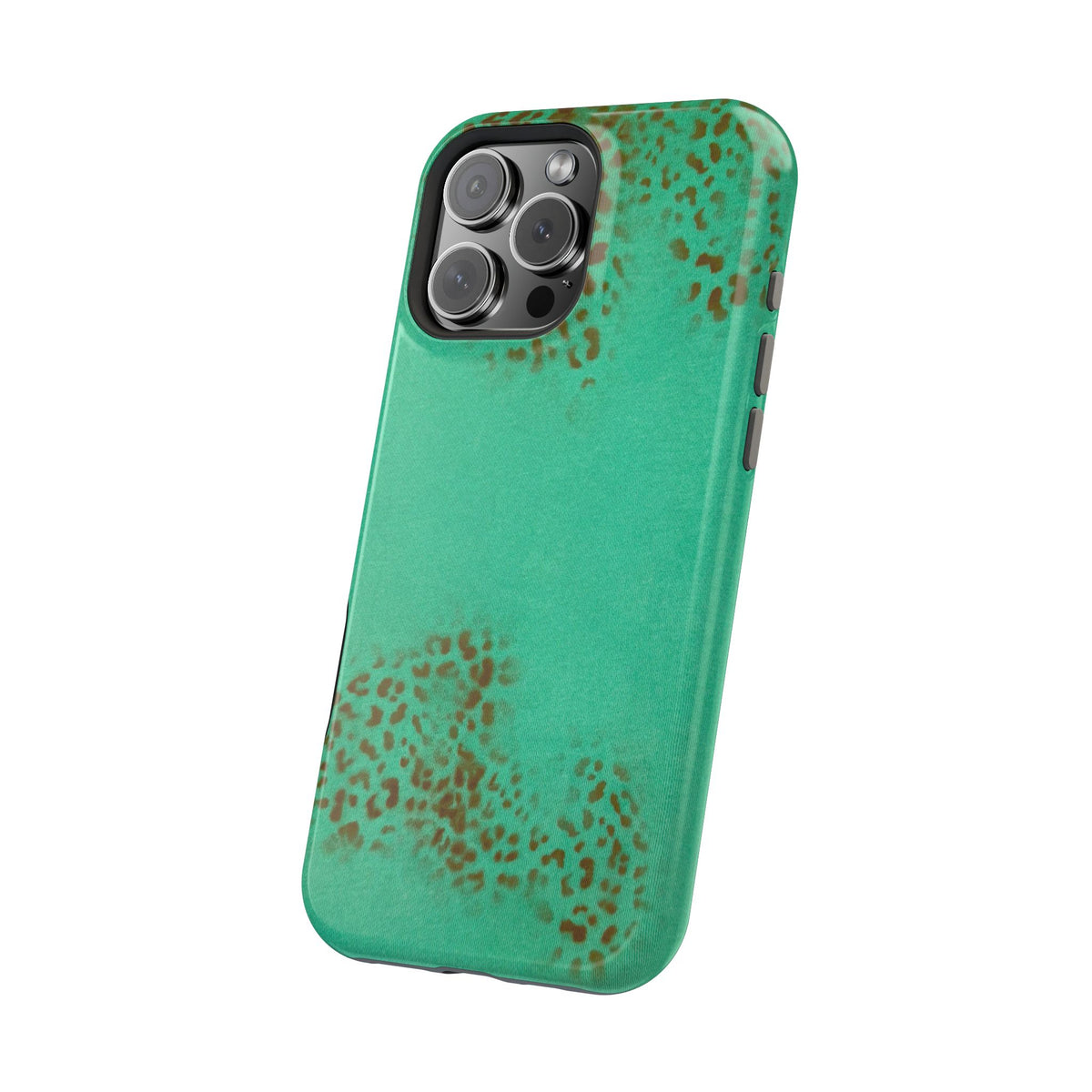 MagSafe "teal cheetah" airbrush iPhone case