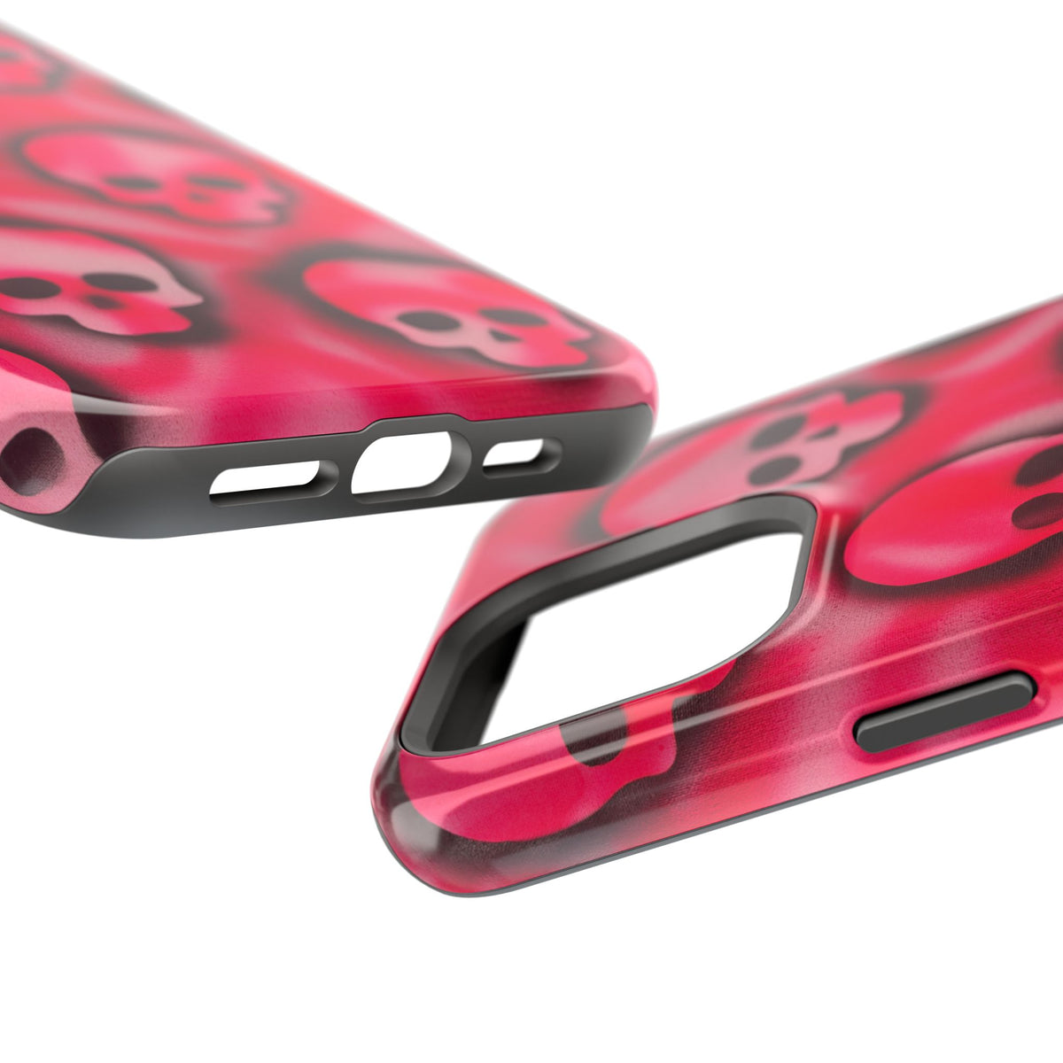 MagSafe "pink skully" airbrush iPhone case