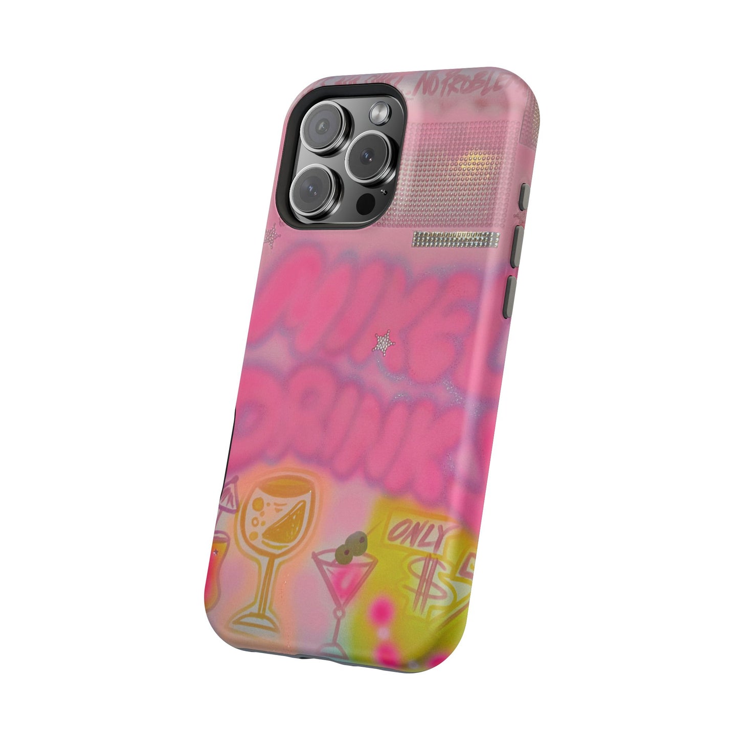 MagSafe "mixed drinks" airbrush iPhone case