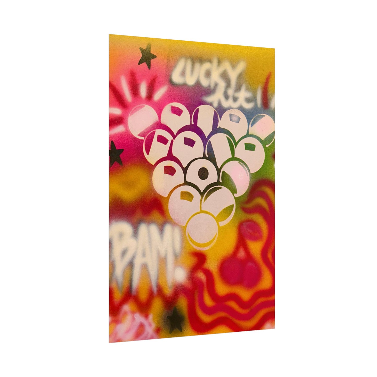 "bright billiards" airbrush rolled print
