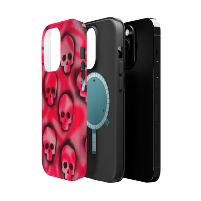 MagSafe "pink skully" airbrush iPhone case