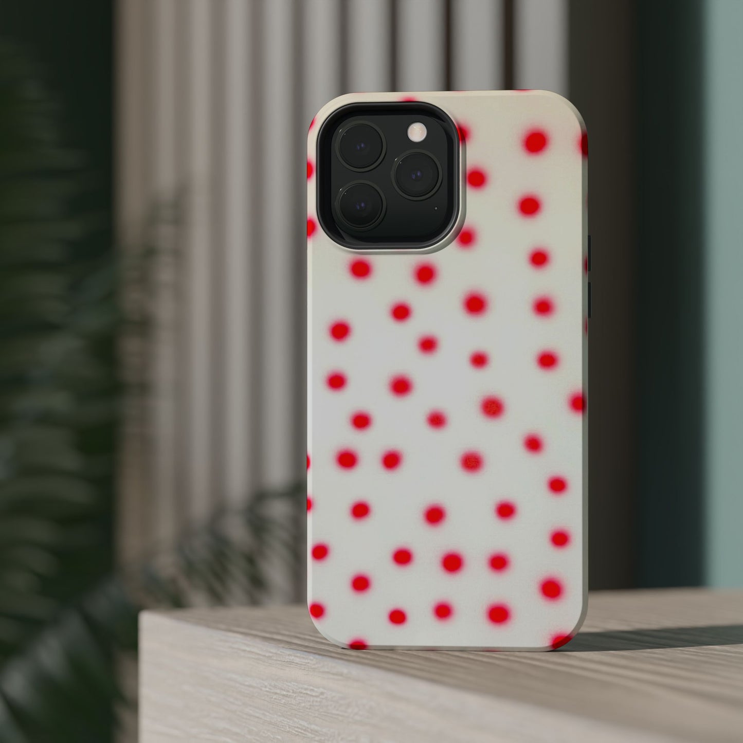 MagSafe "vanilla cherry polka dot" airbrush iPhone case