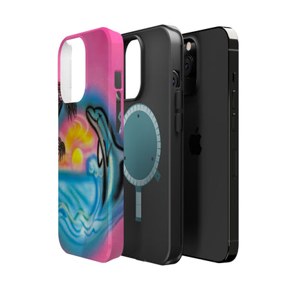 MagSafe "Delfinliebe" Airbrush iPhone-Hülle