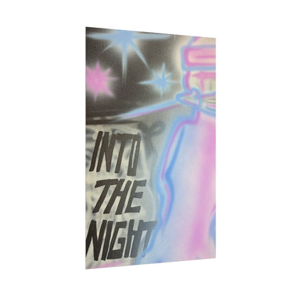 "into the night" pt. 2 airbrush rolled print