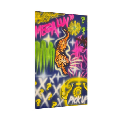 "mega luv" airbrush rolled print