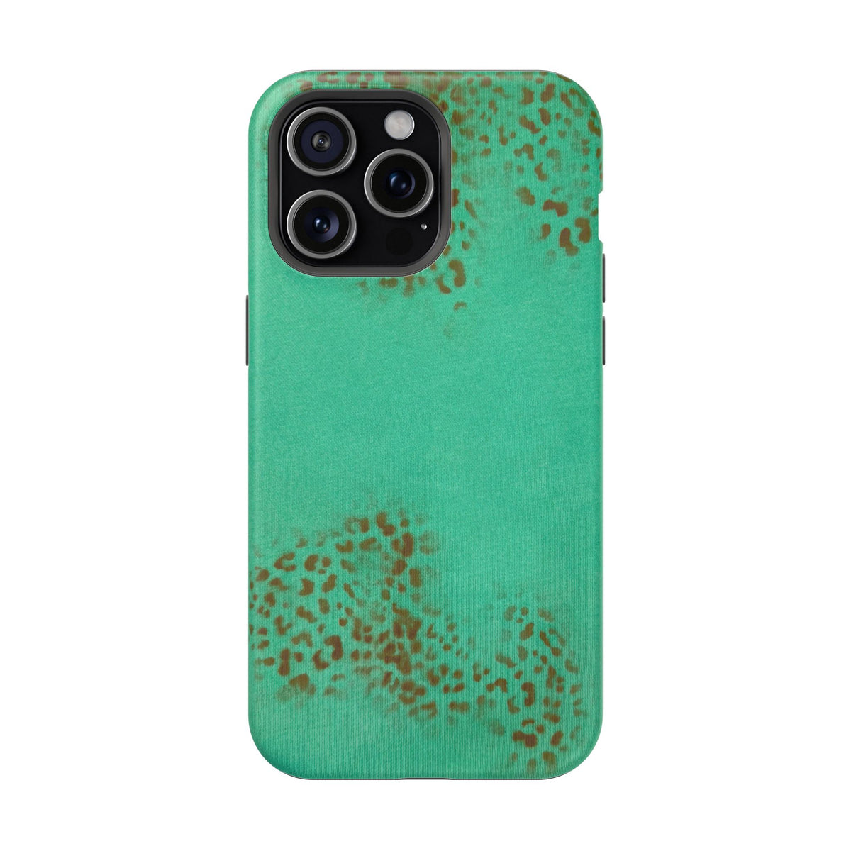 MagSafe "teal cheetah" airbrush iPhone case
