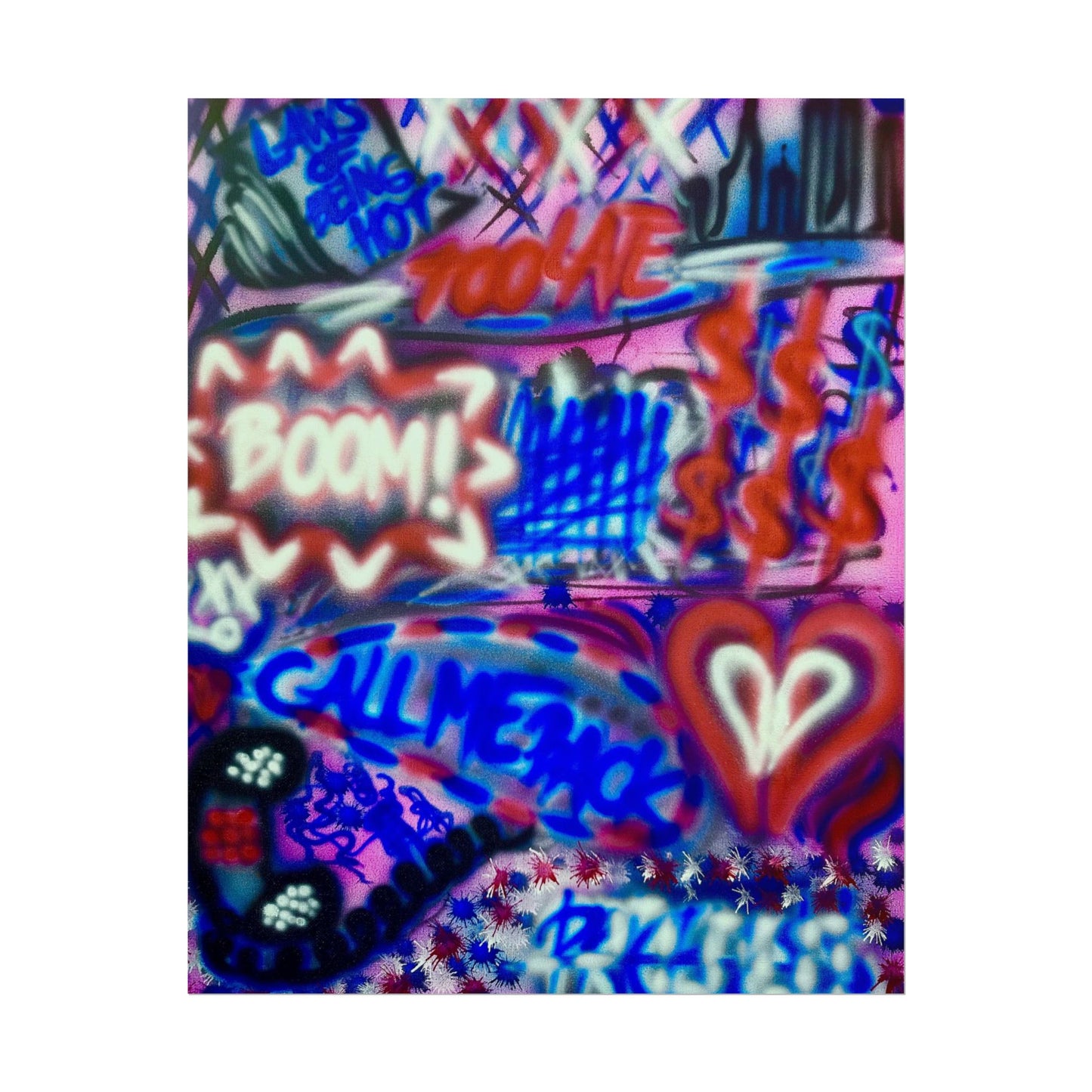 "BOOM!" airbrush rolled print