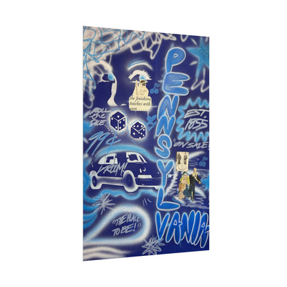 "state college, pa" airbrush rolled print