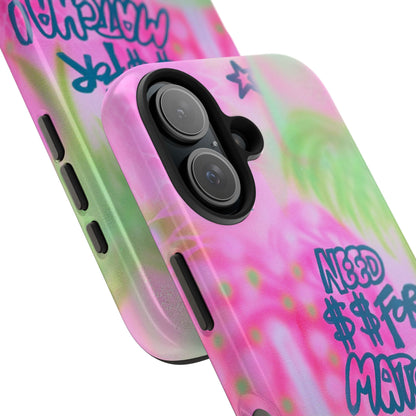 "need $$ for matcha" airbrush iPhone case