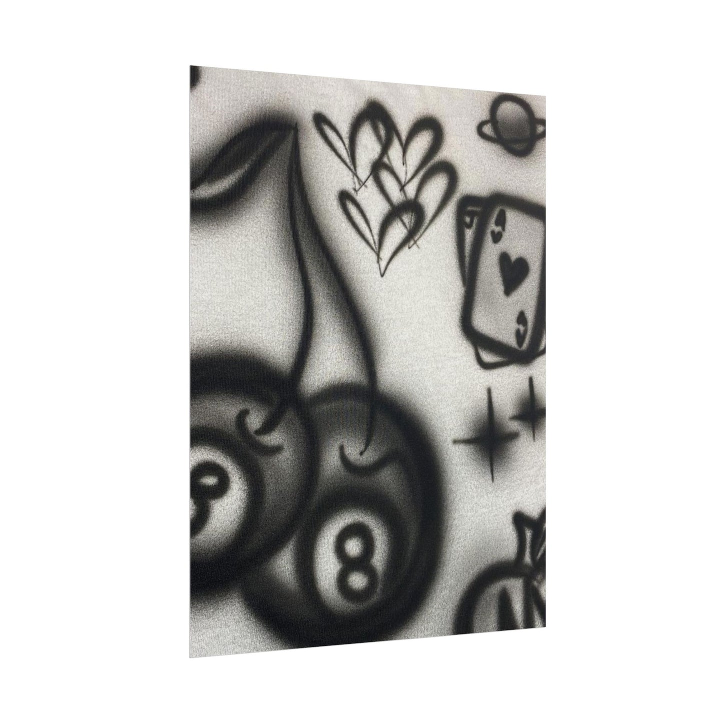 "hidden ace" airbrush rolled print