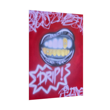 "tooth drip" airbrush rolled print