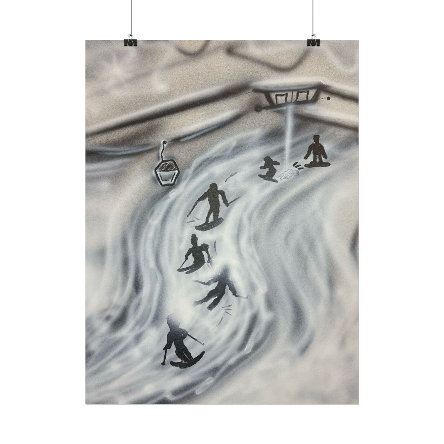 "avalanche" airbrush rolled print