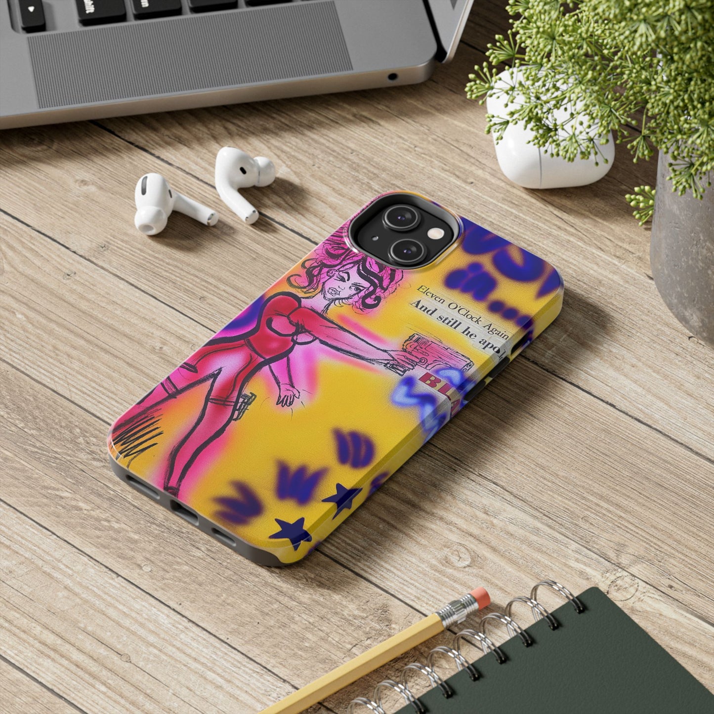 "spiraling thoughts" airbrush iPhone case
