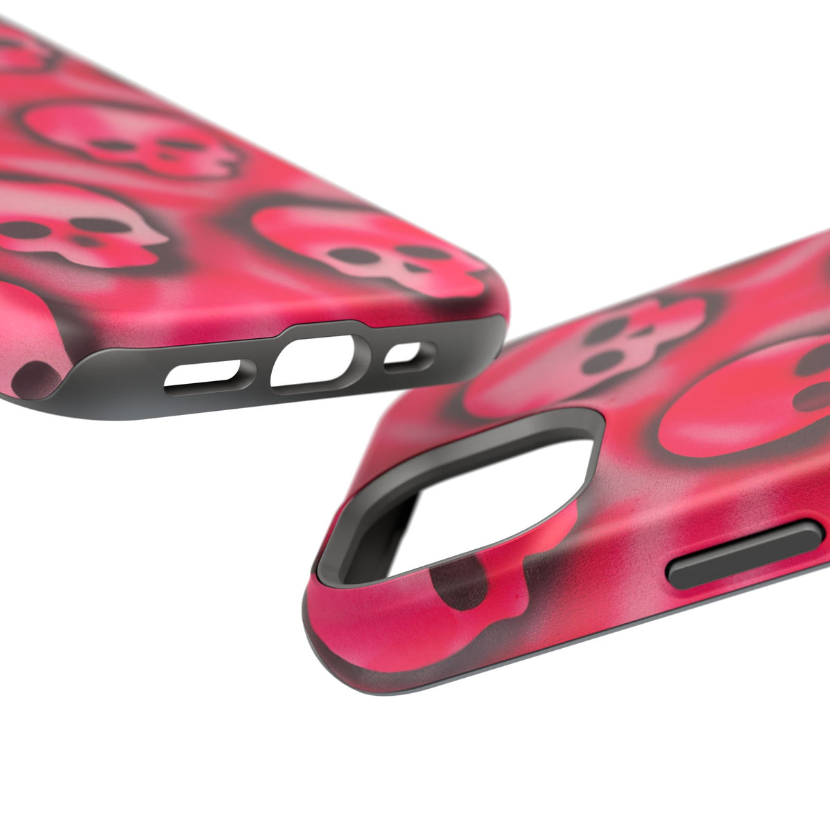 MagSafe "pink skully" airbrush iPhone case