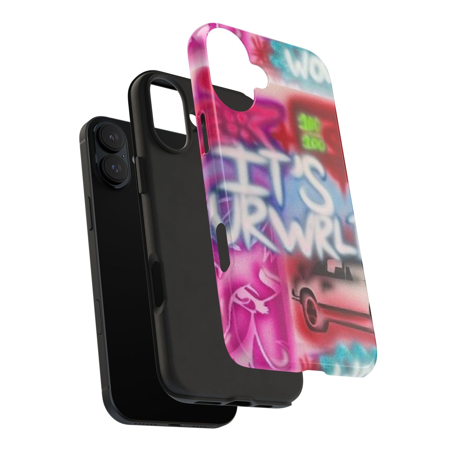 "it's ur WRLD" airbrush iPhone case