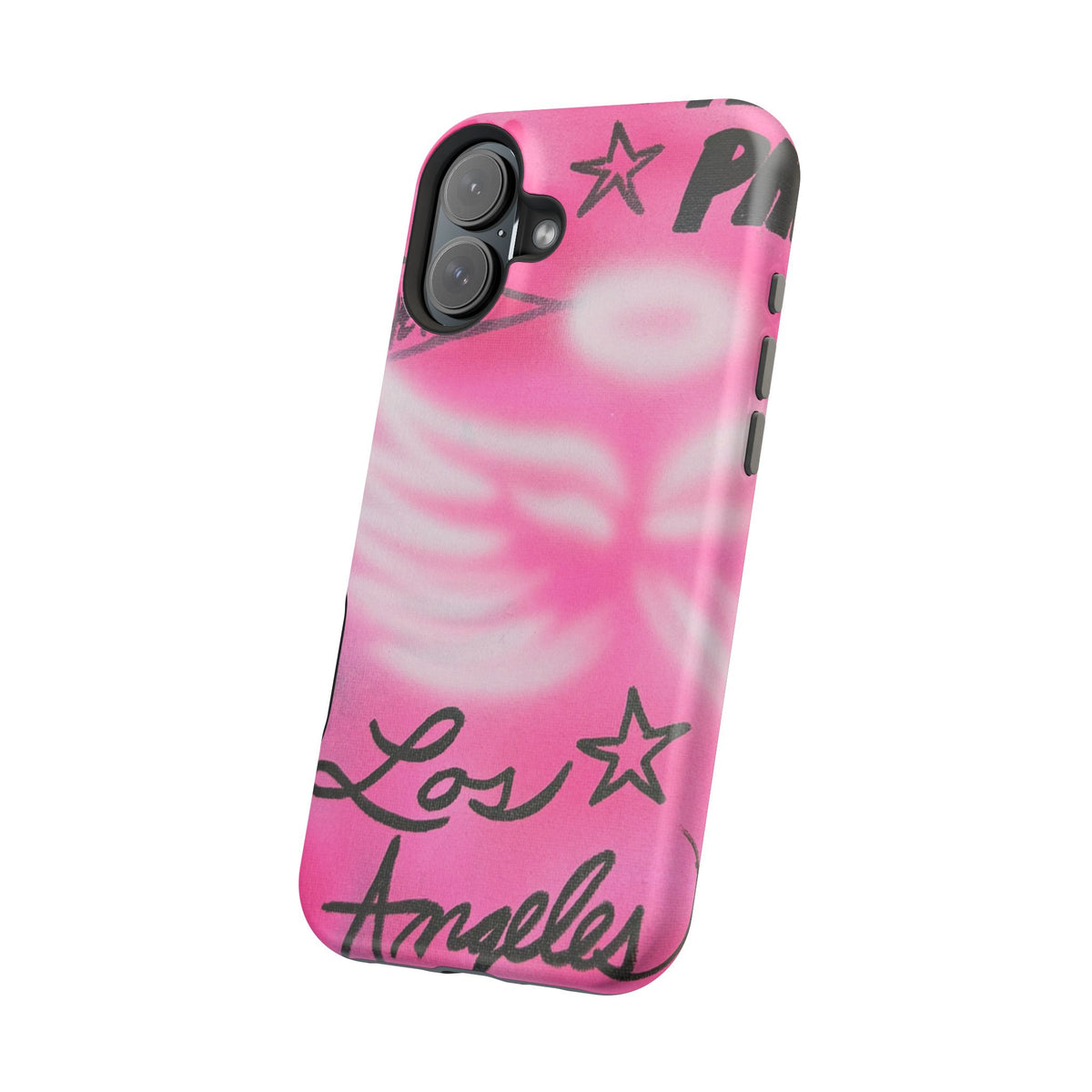 MagSafe "pinke Engelsflügel" Airbrush iPhone Hülle