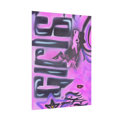 "neon nights" airbrush rolled print