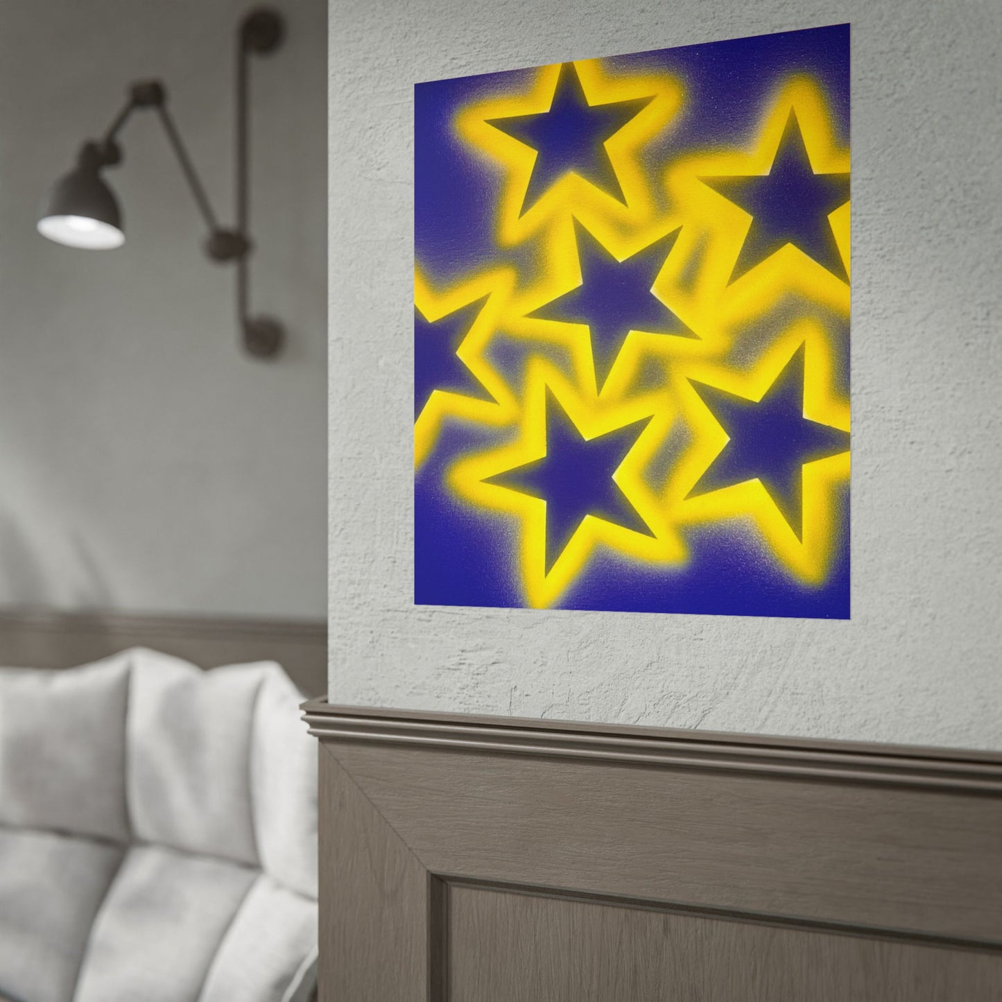 "cosmic crush" airbrush rolled print