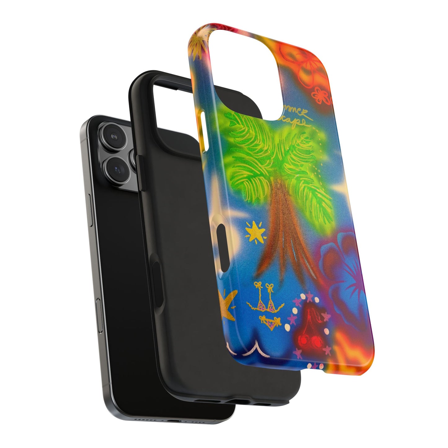 "neon blue palms" airbrush iPhone case