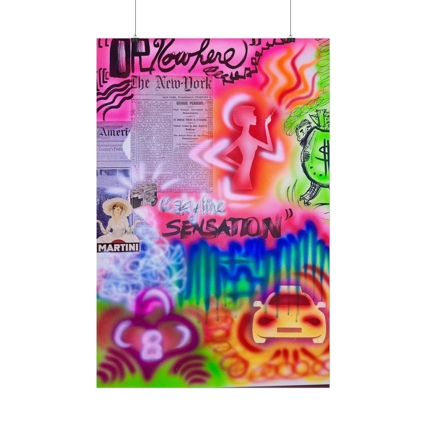 "skyline sensation" airbrush rolled print