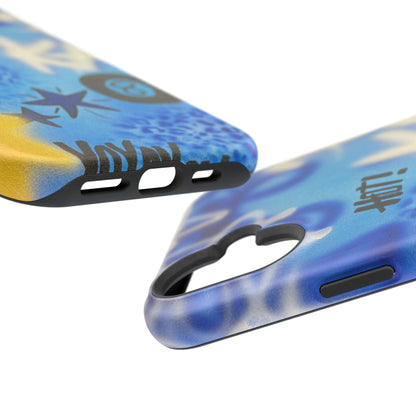 MagSafe "brilliant blues" airbrush iPhone case