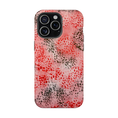 MagSafe "red cheetah" airbrush iPhone case