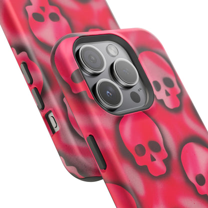 MagSafe "pink skully" airbrush iPhone case