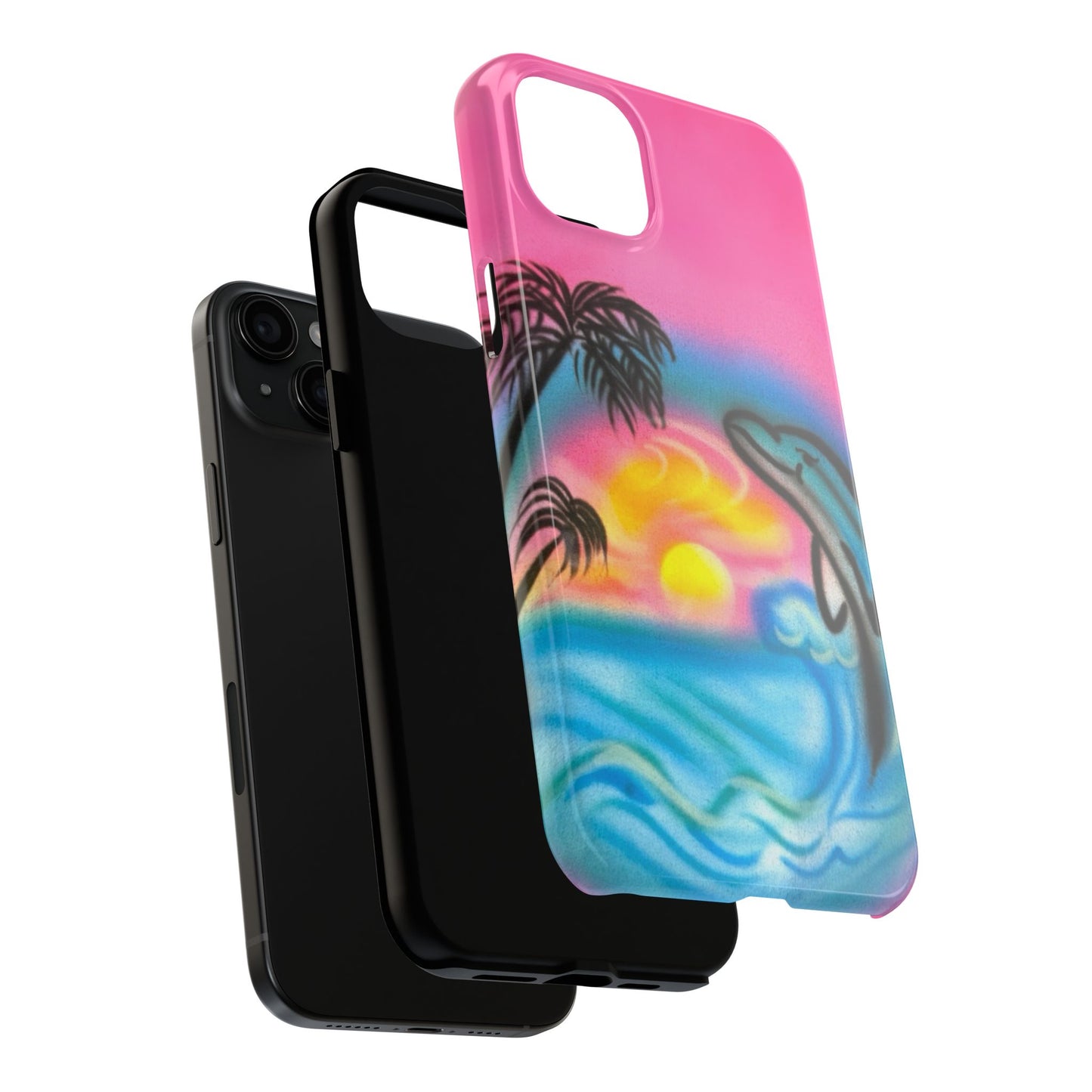 "dolphin love" airbrush iPhone case