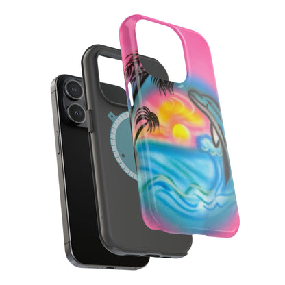 MagSafe "Delfinliebe" Airbrush iPhone-Hülle