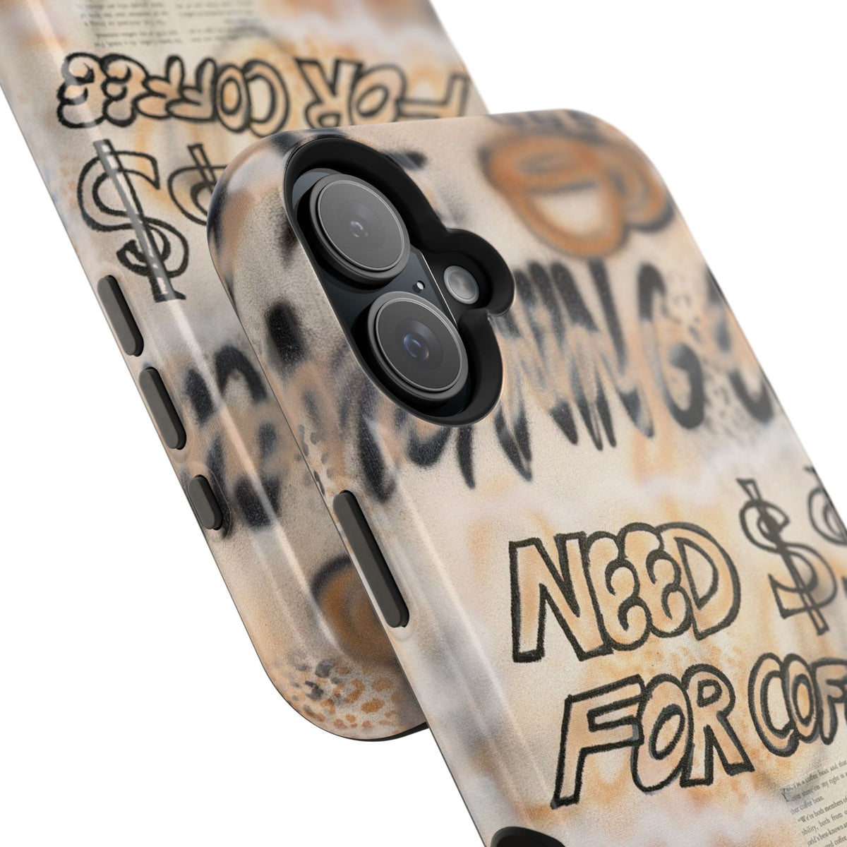 MagSafe "need $$ for coffee" airbrush iPhone case