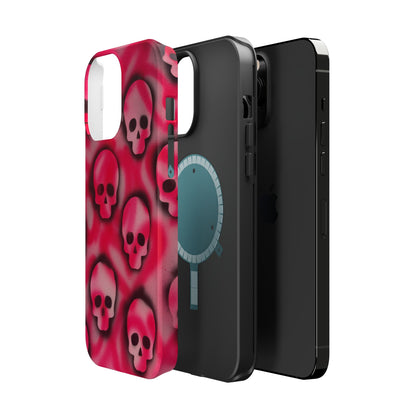 MagSafe "pink skully" airbrush iPhone case