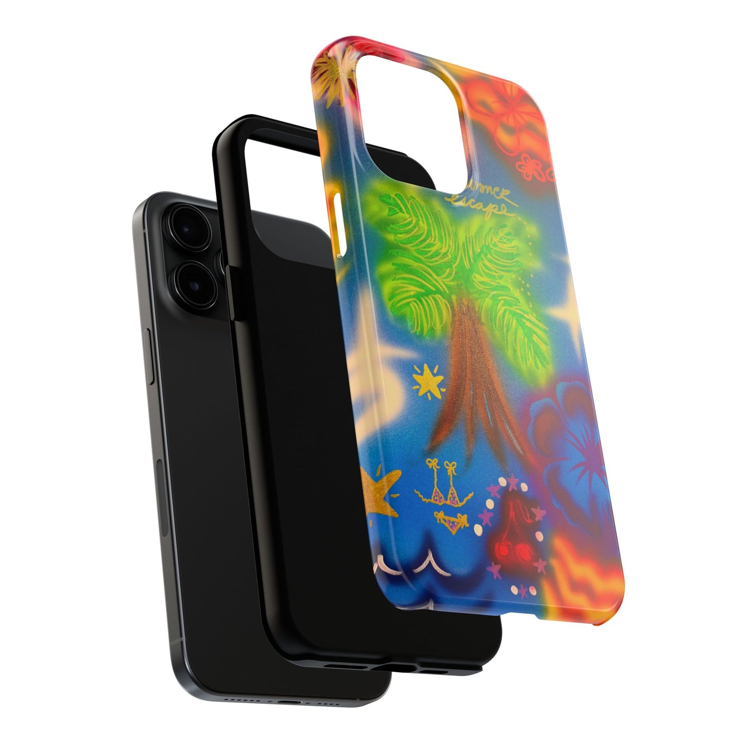 "neon blue palms" airbrush iPhone case