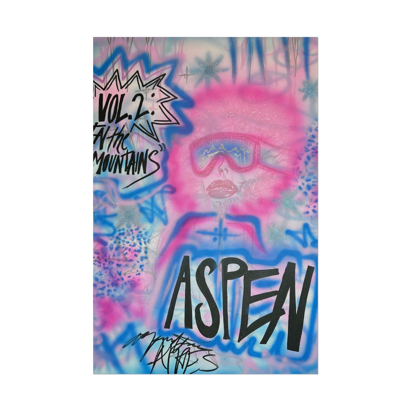 "aspen aspirations" airbrush rolled print