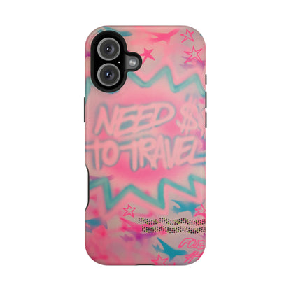 MagSafe "need $$ to travel" airbrush iPhone case